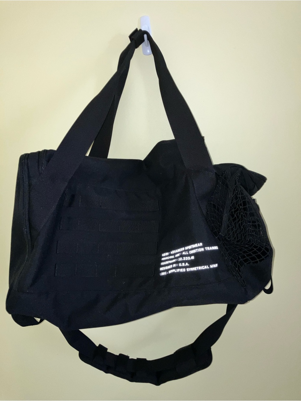 ASRV Gym Duffel Bag Carryall Travel Carrier Black Lightweight backpack school - Picture 2 of 11